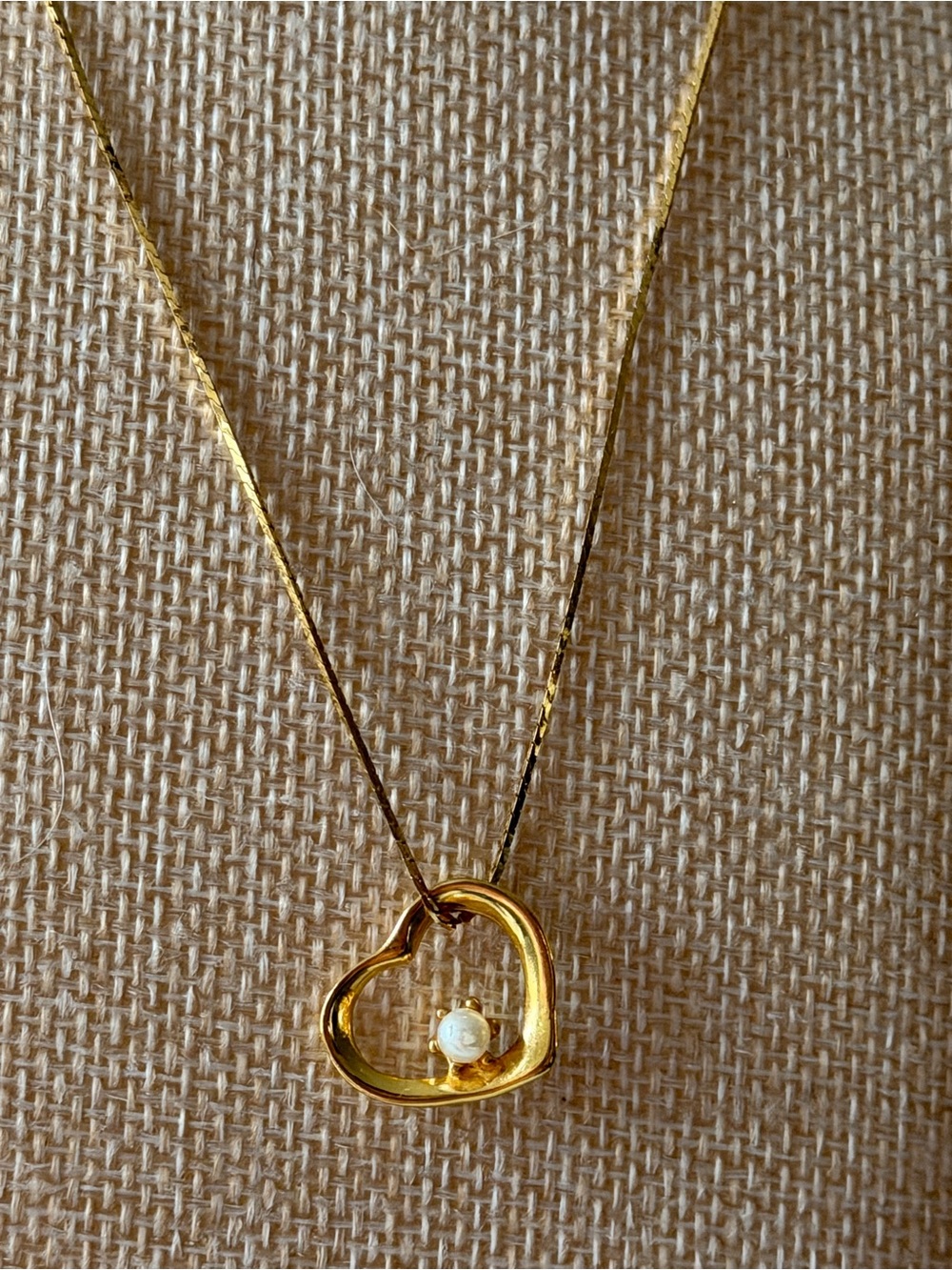 Napier gold Heart Pendant Necklace with Pearl